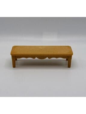 Calico Critters Sylvanian Families 1:16 Coffee Table, Brown, Scalloped Edge